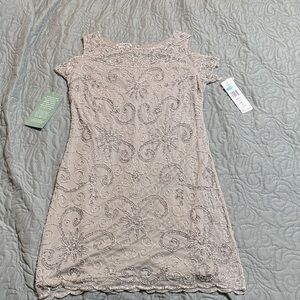 Prelude Chic Embellished Mini Dress in Silver